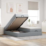 vidaXL Ottoman bed with mattresses 160x200cm fabric light grey
