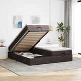 vidaXL Ottoman bed with mattresses 160x200cm fabric light grey