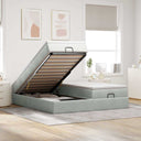 vidaXL Lit ottoman avec matelas 160x200cm gris clair