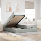 vidaXL Ottoman Bed with Mattresses 160x200cm Velvet Light Grey
