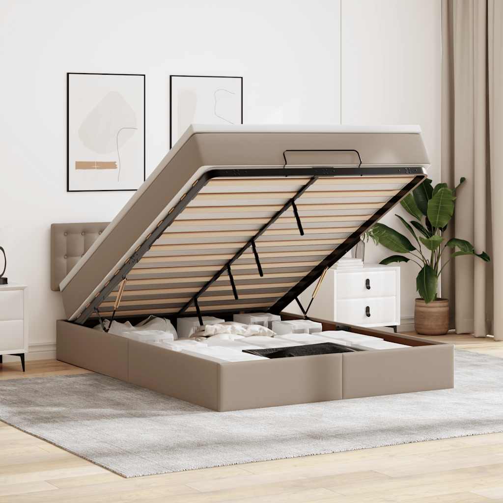 vidaXL Lit ottoman avec matelas 80x200cm noir artistique