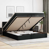 vidaXL Lit ottoman avec matelas 80x200cm noir artistique