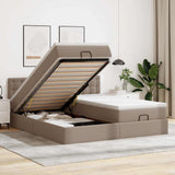 vidaXL Ottoman bed met matrassen 160x200cm kunstleer zwart