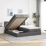 vidaXL Ottoman bed met matrassen 160x200cm stof lichtgrijs