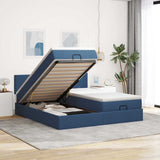 vidaXL Ottoman bed met matrassen 160x200cm stof lichtgrijs