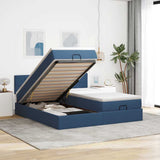 vidaXL Ottoman bed met matrassen 160x200cm stof lichtgrijs