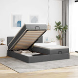vidaXL Ottoman bed met matrassen 160x200cm stof lichtgrijs