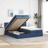 vidaXL Ottoman bed met matrassen 160x200cm stof lichtgrijs