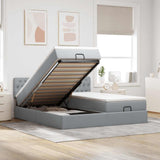 vidaXL Ottoman bed met matrassen 160x200cm stof lichtgrijs