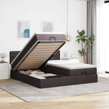 vidaXL Ottoman bed met matrassen 160x200cm stof lichtgrijs