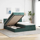 vidaXL Ottoman bed met matrassen 160x200cm fluweel lichtgrijs