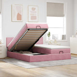 vidaXL Ottoman bed met matrassen 160x200cm fluweel lichtgrijs