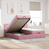 vidaXL Ottoman bed met matrassen 160x200cm fluweel lichtgrijs