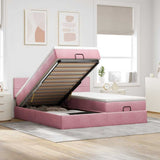 vidaXL Ottoman bed met matrassen 160x200cm fluweel lichtgrijs
