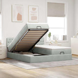 vidaXL Ottoman bed met matrassen 160x200cm fluweel lichtgrijs