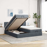 vidaXL Ottoman bed met matrassen 160x200cm fluweel lichtgrijs