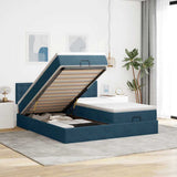 vidaXL Ottoman bed met matrassen 160x200cm fluweel lichtgrijs