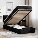 vidaXL Lit ottoman avec matelas et LED 80x200cm Kunstleer noir
