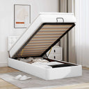 vidaXL Lit ottoman avec matelas et LED 80x200cm Kunstleer noir