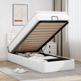 vidaXL Lit ottoman avec matelas et LED 80x200cm Kunstleer noir