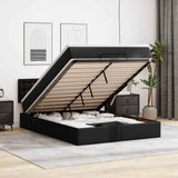 vidaXL Lit ottoman avec matelas et LED 80x200cm Kunstleer noir