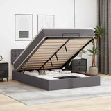 vidaXL Lit ottoman avec matelas et LED 80x200cm Kunstleer noir