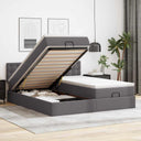 vidaXL Lit Poef avec matelas et LED 160x200cm Kunstleer noir