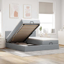 vidaXL Lit ottoman avec matelas et LED 160x200cm lumières de tissu