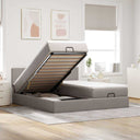 vidaXL Lit ottoman avec matelas et LED 160x200cm lumières de tissu