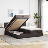 vidaXL Ottoman bed met matrassen en LED's 160x200cm stof lichtgrijs
