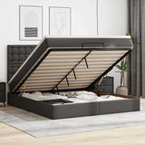 vidaXL Ottoman Bed with Mattress 80x200cm Faux Leather Black