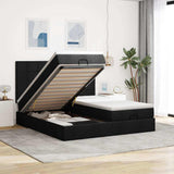 vidaXL Ottoman bed with mattresses 160x200cm fabric light grey