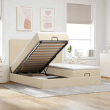vidaXL Ottoman bed with mattresses 160x200cm fabric light grey