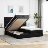 vidaXL Ottoman bed with mattresses 160x200cm fabric light grey