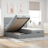 vidaXL Ottoman bed with mattresses 160x200cm fabric light grey