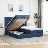vidaXL Ottoman bed with mattresses 160x200cm fabric light grey