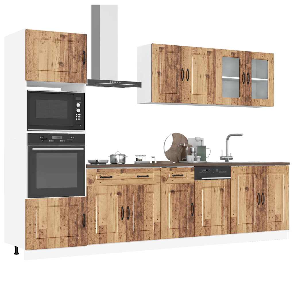 vidaXL 7-delige Keukenkastenset Kalmar bewerkt hout wit