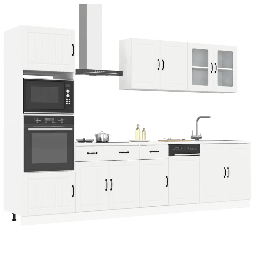 vidaXL 7-delige Keukenkastenset Kalmar bewerkt hout wit