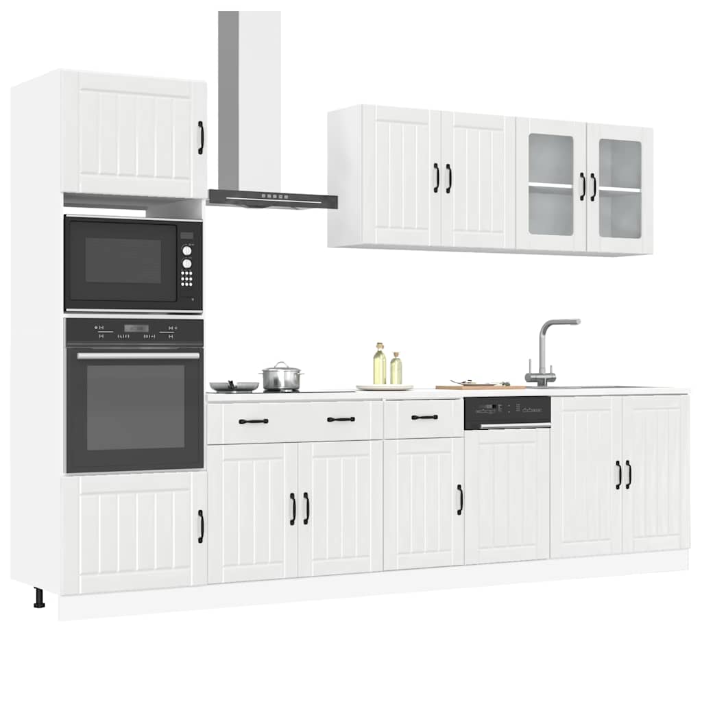 vidaXL 7-delige Keukenkastenset Kalmar bewerkt hout wit