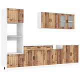 vidaXL 7-delige Keukenkastenset Kalmar bewerkt hout wit