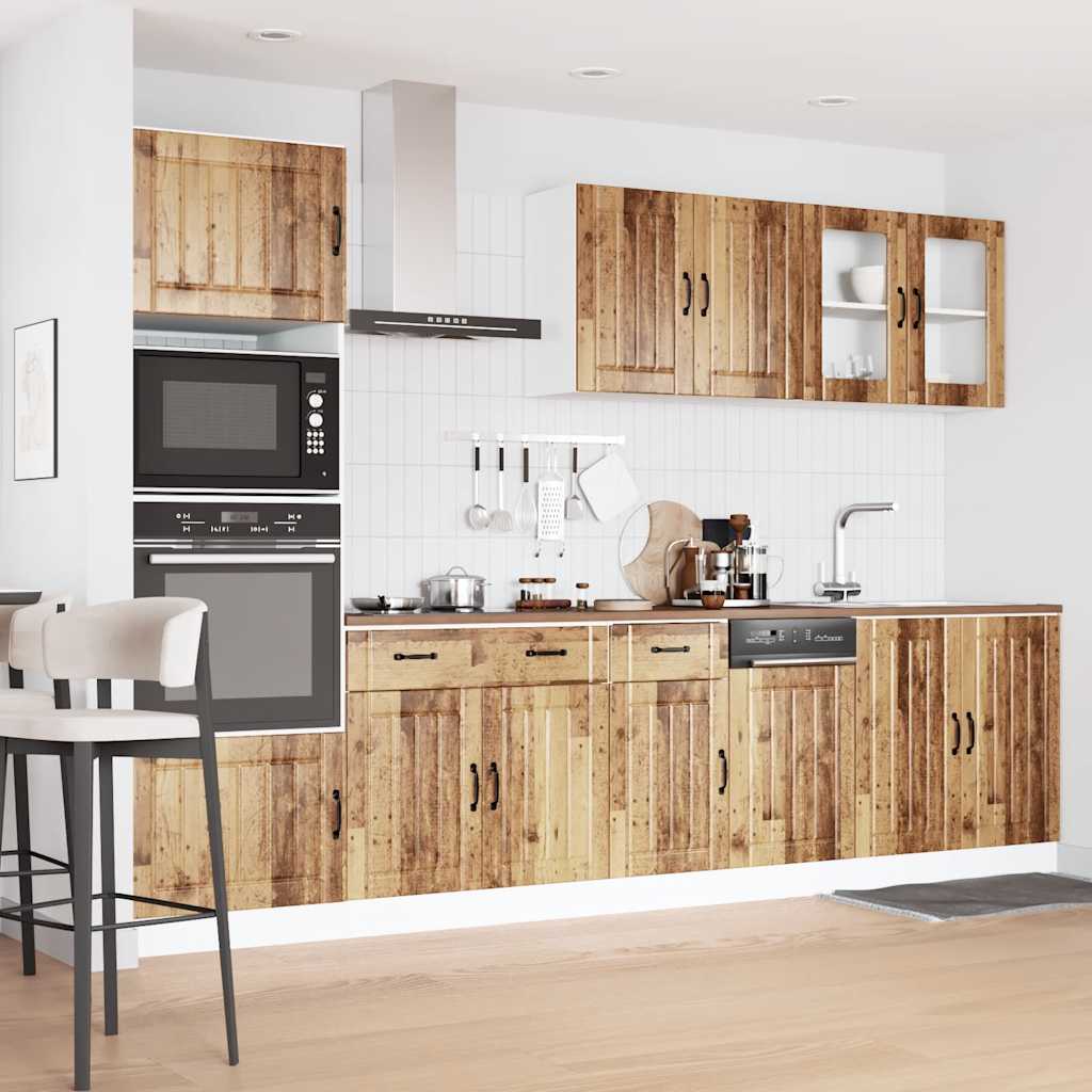 vidaXL 7-delige Keukenkastenset Kalmar bewerkt hout wit