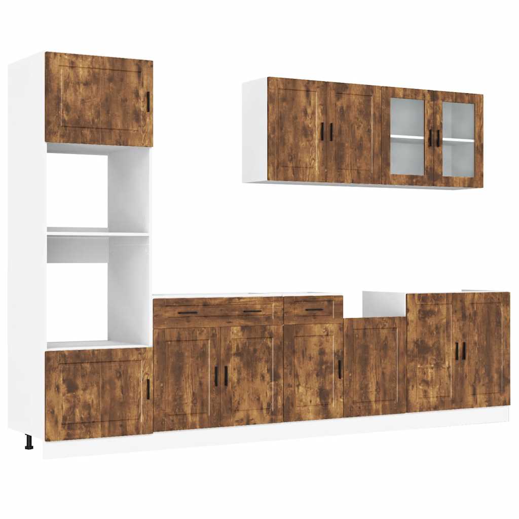 vidaXL 7-delige Keukenkastenset Porto bewerkt hout wit