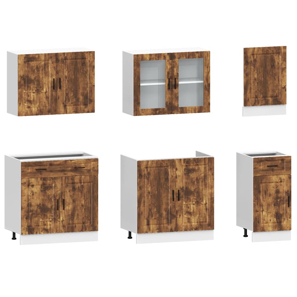 vidaXL 7-delige Keukenkastenset Porto bewerkt hout wit