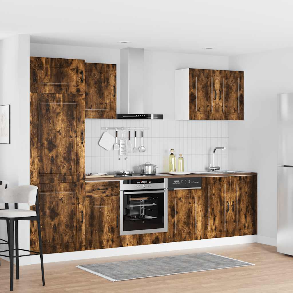 vidaXL 7-delige Keukenkastenset Kalmar bewerkt hout wit