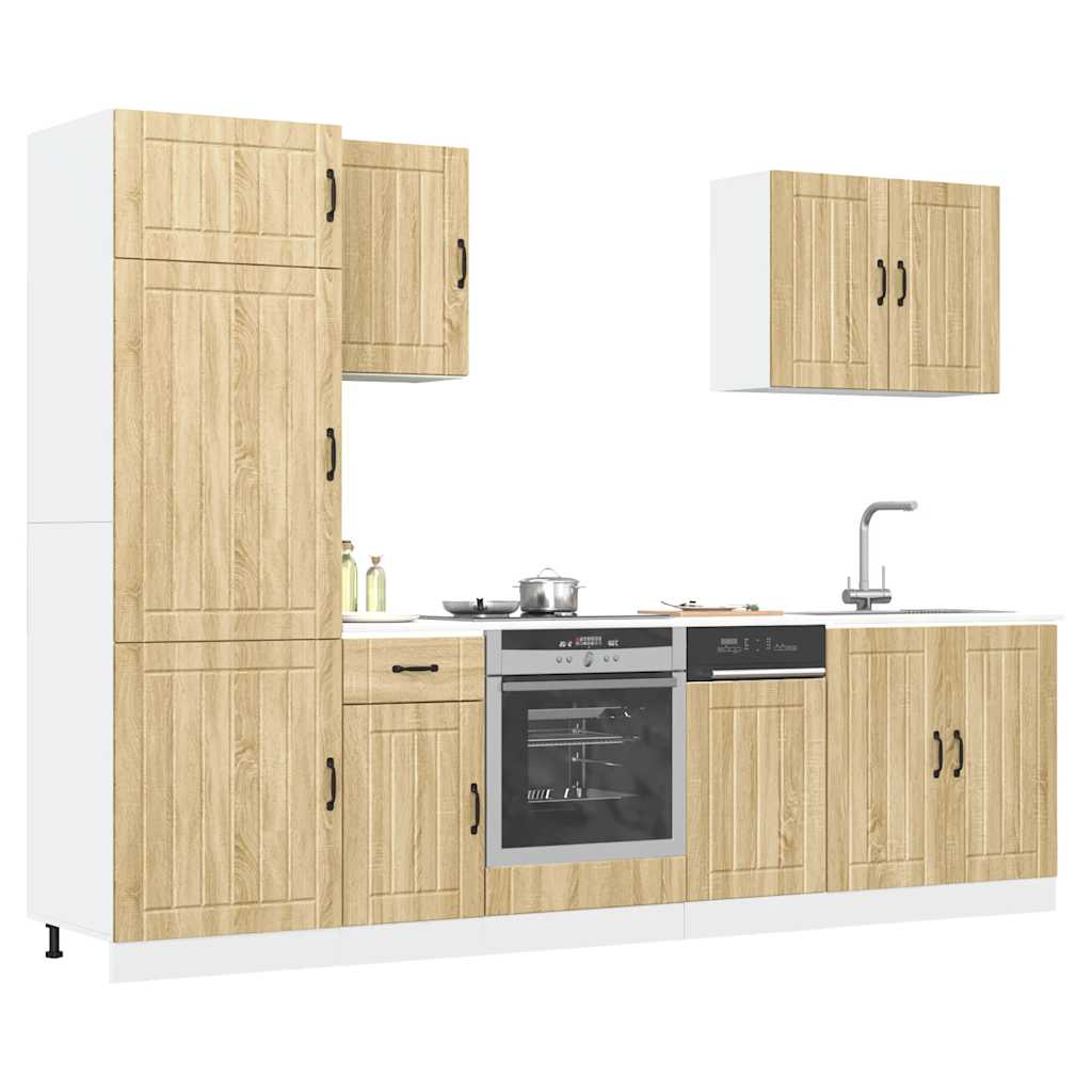 vidaXL 7-delige Keukenkastenset Lucca bewerkt hout wit