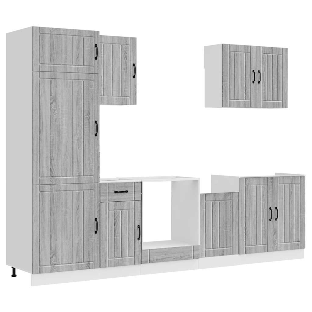 vidaXL 7-delige Keukenkastenset Lucca bewerkt hout wit
