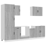 vidaXL 7-delige Keukenkastenset Lucca bewerkt hout wit