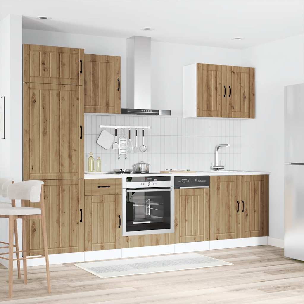 vidaXL 7-delige Keukenkastenset Lucca bewerkt hout wit