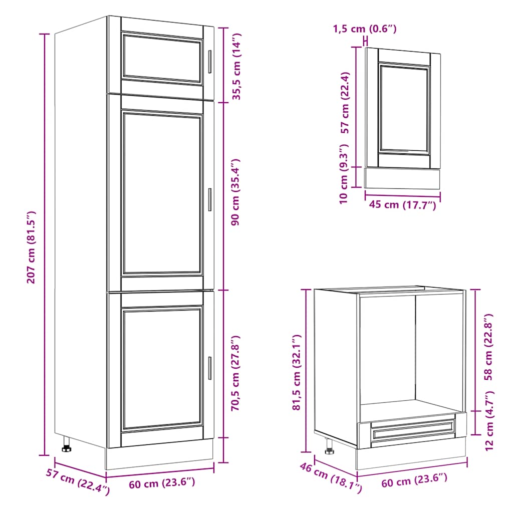 vidaXL 7-Piece Kitchen Cabinet Set Porto Engineered Wood White