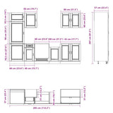 vidaXL 7-Piece Kitchen Cabinet Set Porto Engineered Wood White